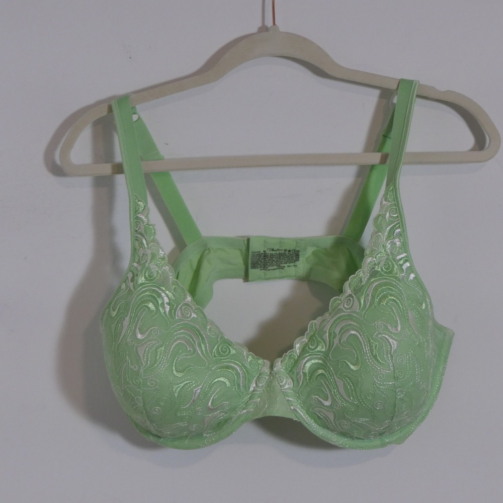 Playtex Womens Underwire Bra 42C Mint Green Embroidered Lace Lingerie 4513/7576
